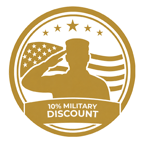 military discount 10% badge
